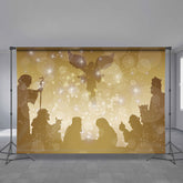 Aperturee - Glitter Bokeh Jesus Theme Merry Christmas Backdrop
